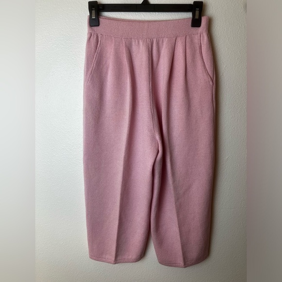 St John By Marie Grey High Waisted Pink Cropped Trousers Size 2 - Picture 2 of 5